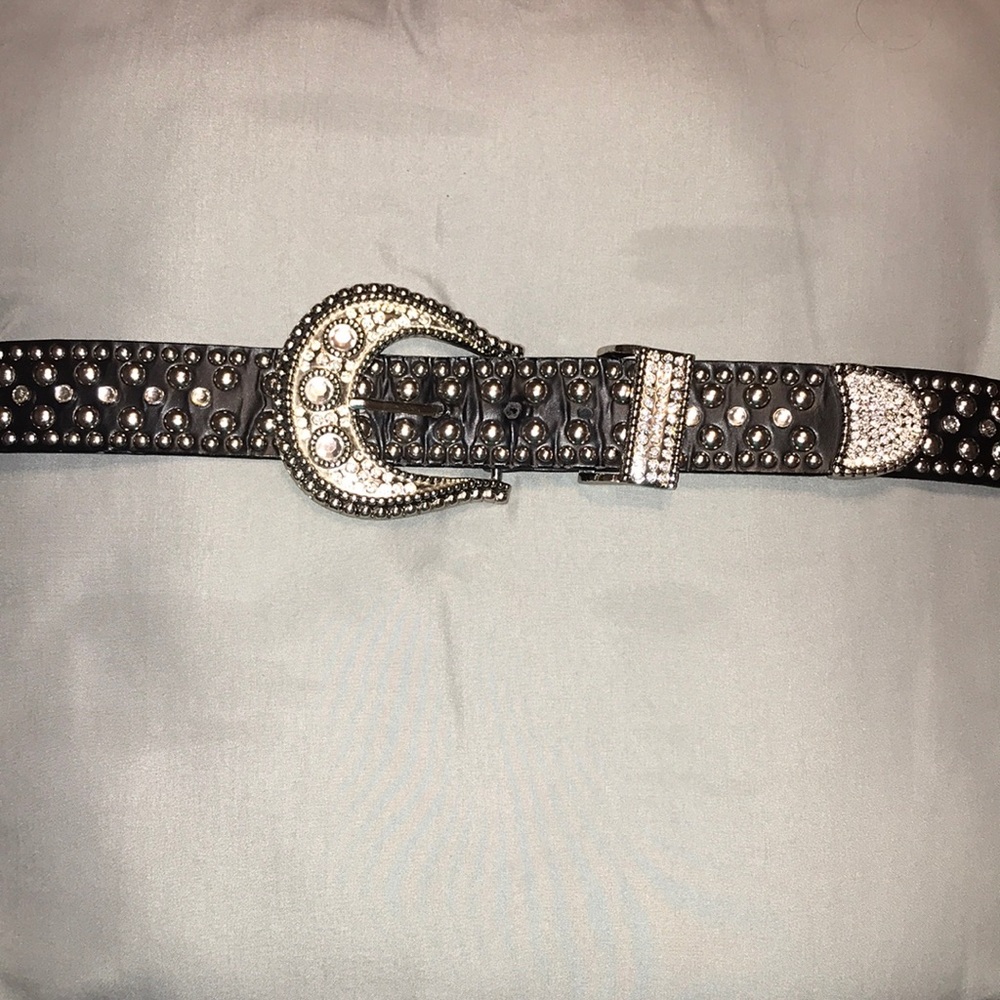 Black bling rhinestone belt